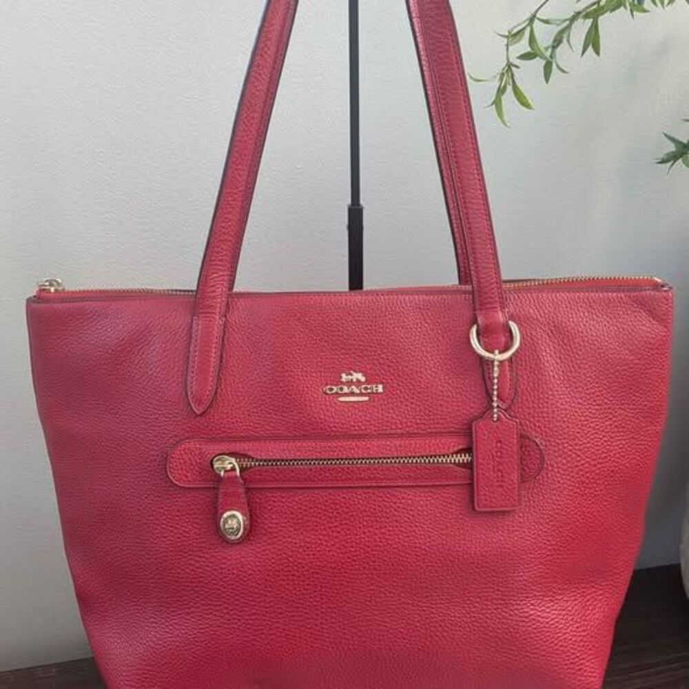 Coach 2018 Taylor Tote Red Pebbled Leather 38312